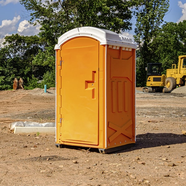 how often are the portable restrooms cleaned and serviced during a rental period in Bedford MI